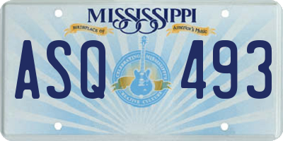 MS license plate ASQ493