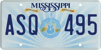 MS license plate ASQ495