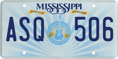 MS license plate ASQ506