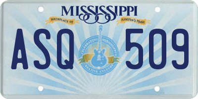 MS license plate ASQ509