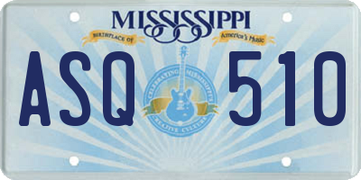 MS license plate ASQ510