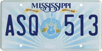 MS license plate ASQ513