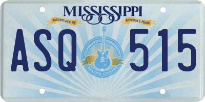 MS license plate ASQ515