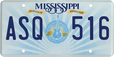 MS license plate ASQ516