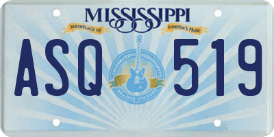 MS license plate ASQ519