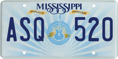 MS license plate ASQ520