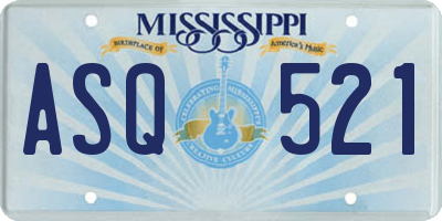 MS license plate ASQ521