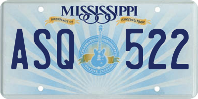 MS license plate ASQ522