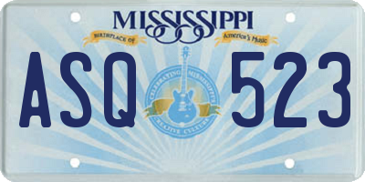 MS license plate ASQ523