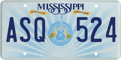 MS license plate ASQ524