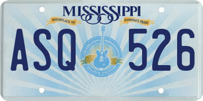 MS license plate ASQ526