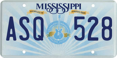 MS license plate ASQ528