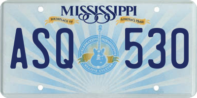 MS license plate ASQ530