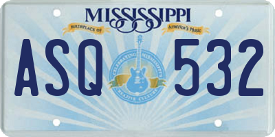 MS license plate ASQ532