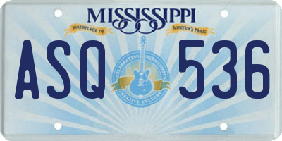 MS license plate ASQ536