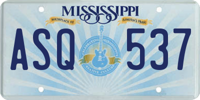 MS license plate ASQ537