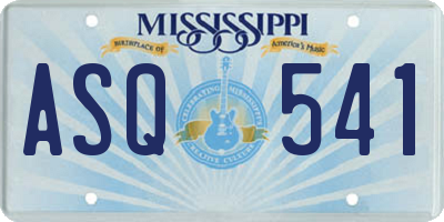 MS license plate ASQ541