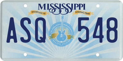 MS license plate ASQ548