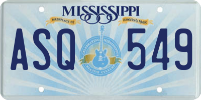 MS license plate ASQ549