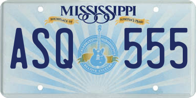 MS license plate ASQ555