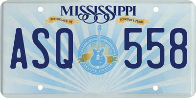 MS license plate ASQ558