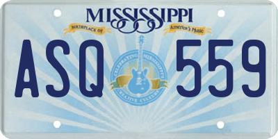 MS license plate ASQ559