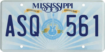 MS license plate ASQ561