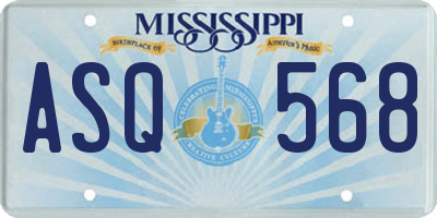 MS license plate ASQ568