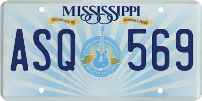 MS license plate ASQ569