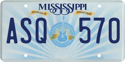 MS license plate ASQ570