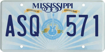 MS license plate ASQ571