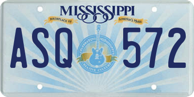 MS license plate ASQ572