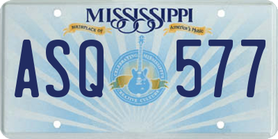 MS license plate ASQ577