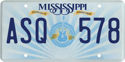 MS license plate ASQ578