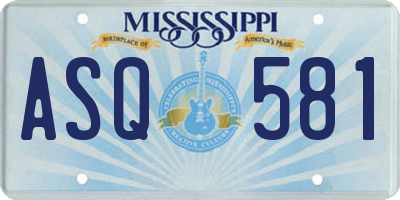 MS license plate ASQ581