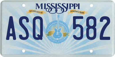 MS license plate ASQ582