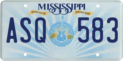 MS license plate ASQ583