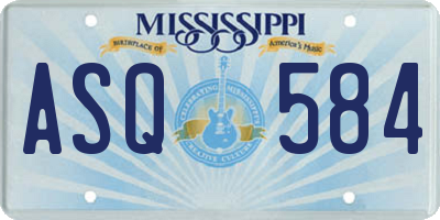 MS license plate ASQ584