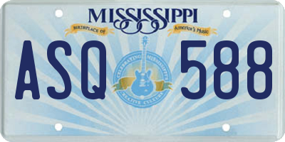 MS license plate ASQ588