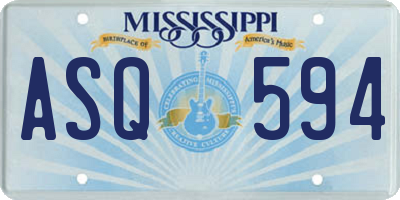 MS license plate ASQ594