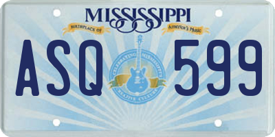 MS license plate ASQ599