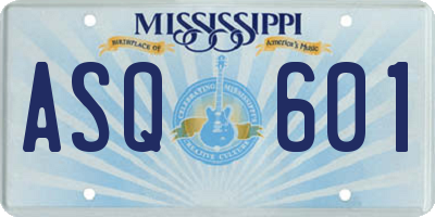 MS license plate ASQ601