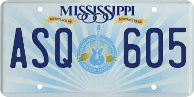 MS license plate ASQ605