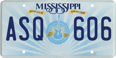 MS license plate ASQ606
