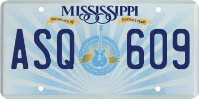 MS license plate ASQ609