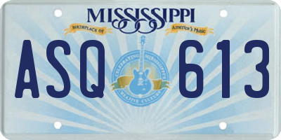 MS license plate ASQ613