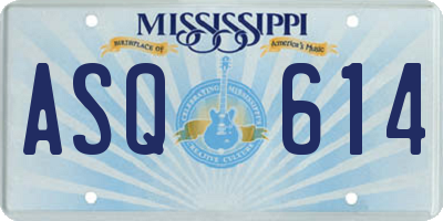 MS license plate ASQ614