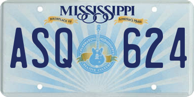 MS license plate ASQ624