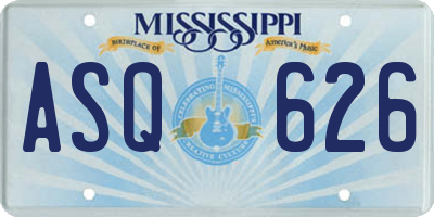 MS license plate ASQ626