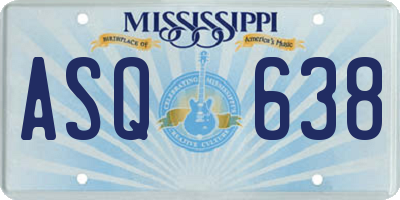 MS license plate ASQ638